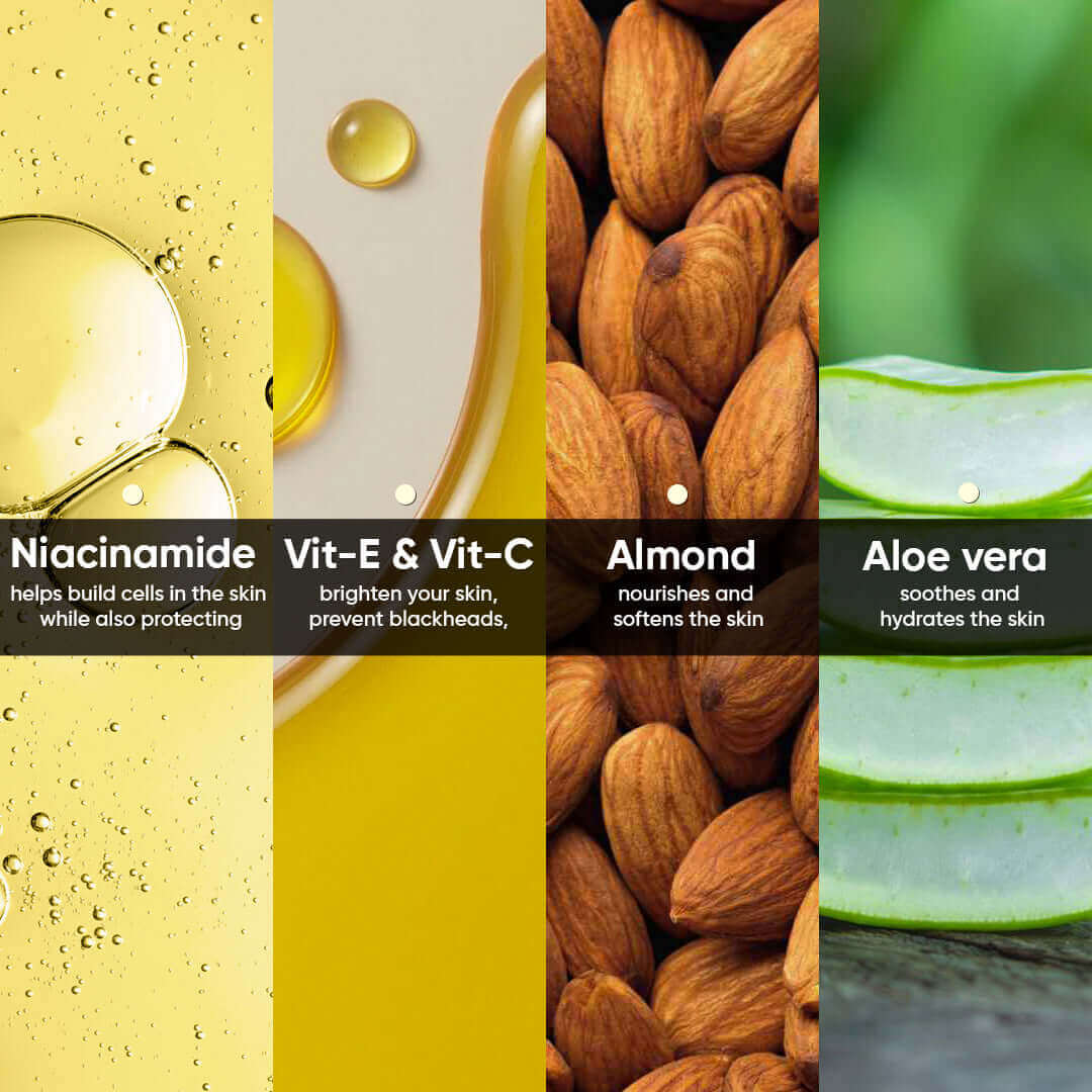 arm pearl beauty moisturiser ingredients Niacinamide Vitamin_C VitaminE Almond Aelovera