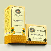 Advanced Unwanted Hair Removal Powder & Oil Combo with Shankh Bhasm, Hartal Powder, Mustard Powder| For Body & Face