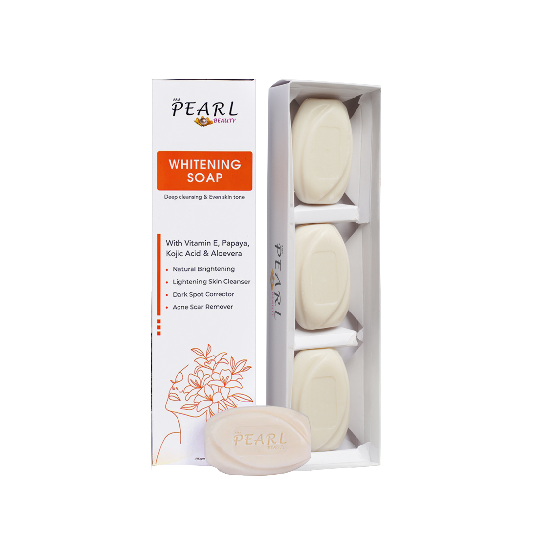 Pearl Whitening Soap with Kojic Acid & Papaya | Corrects Dark Spots, Remove Acne Scars & Brightens the skin