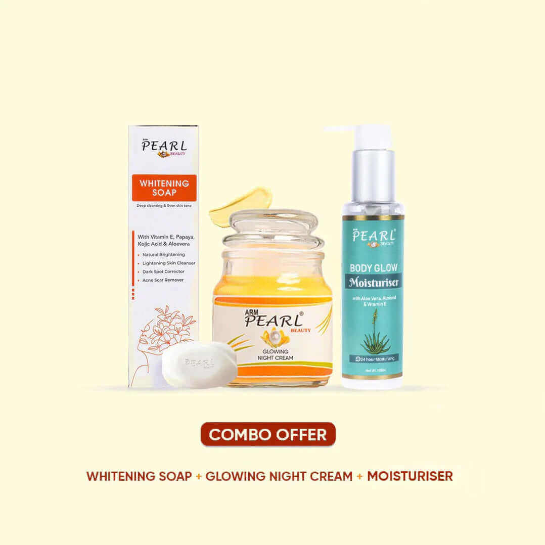 ARM Pearl Combo Skin Whitening Body Soap Night Cream Body Glow Moisturizer1