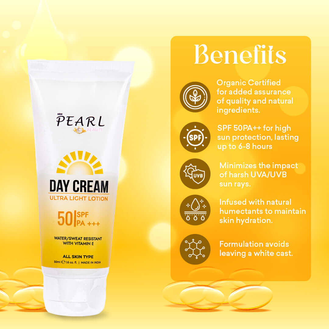 ARM Pearl Sunscreen With SPF 50 Benefits