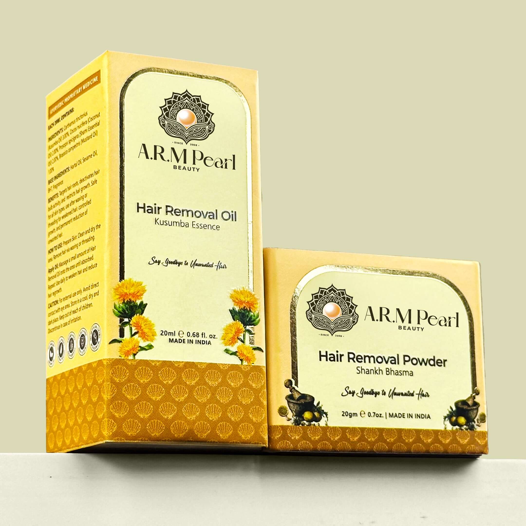 Hair removal oil and powder combo