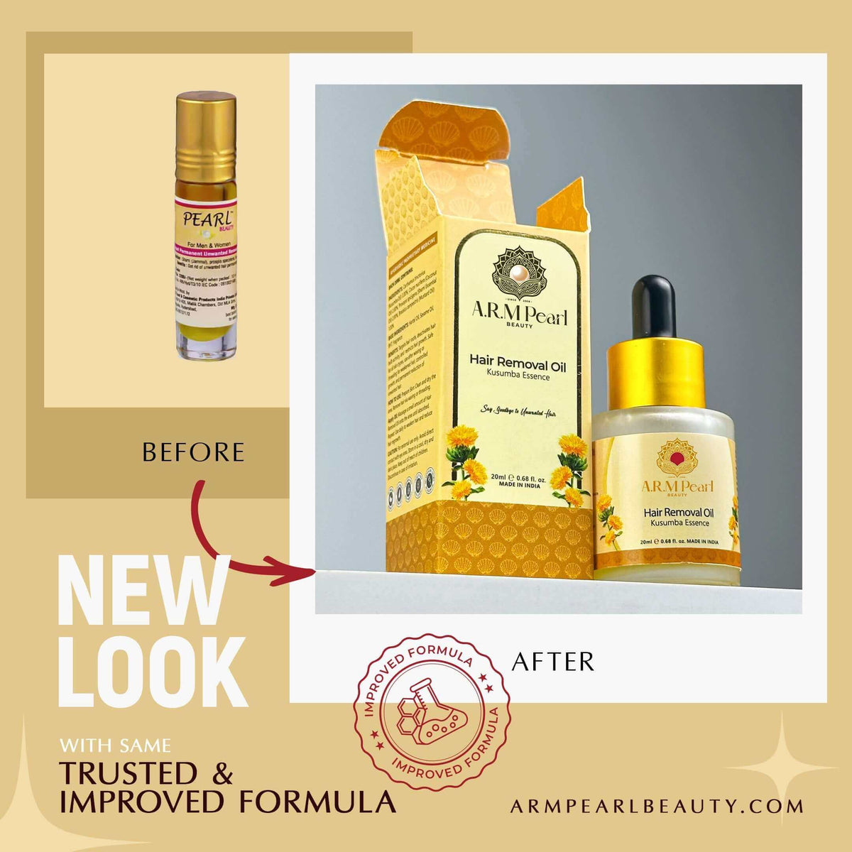 Before After Painless Hair Removal Oil