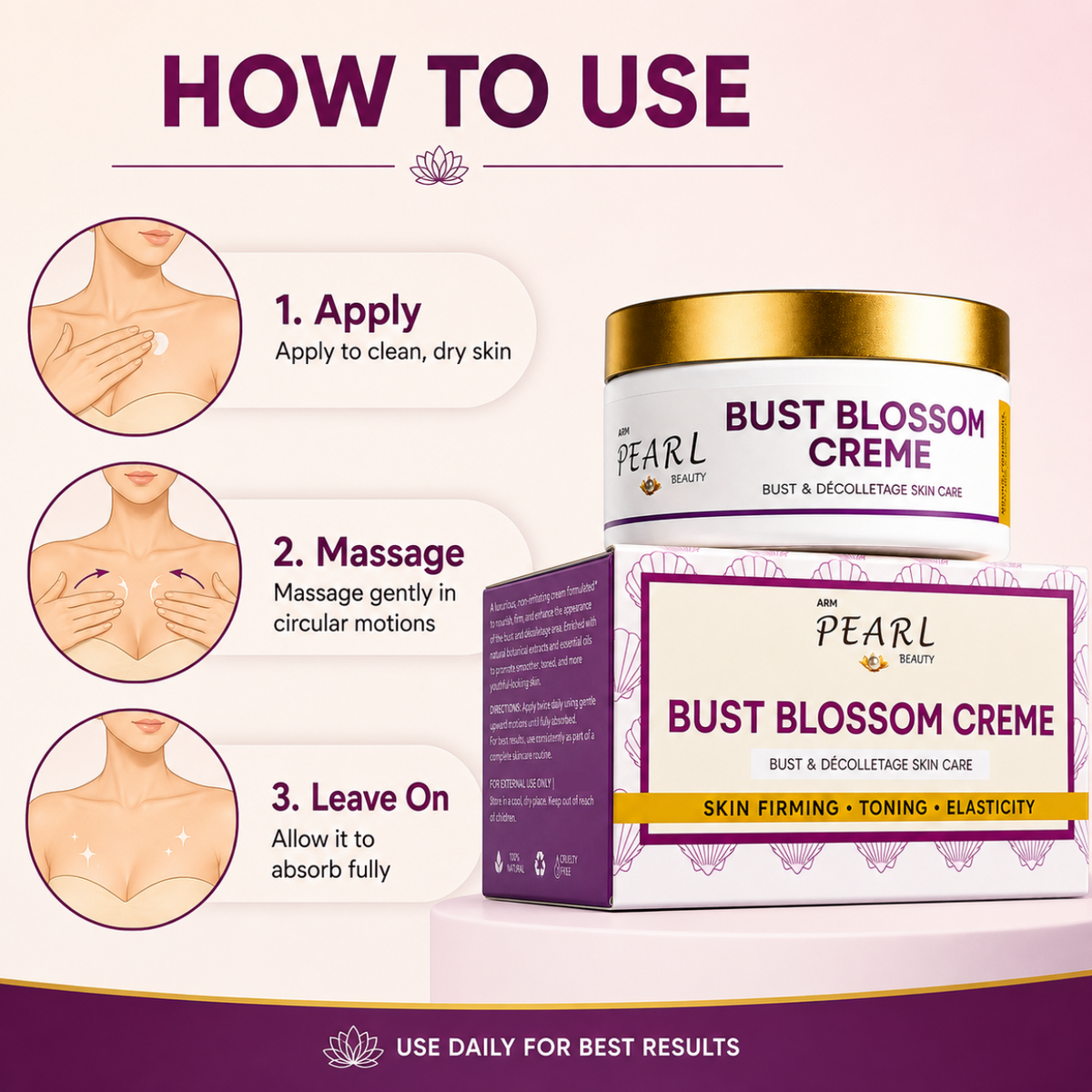 How To Use ARM Pearl Bust Blossom Creme