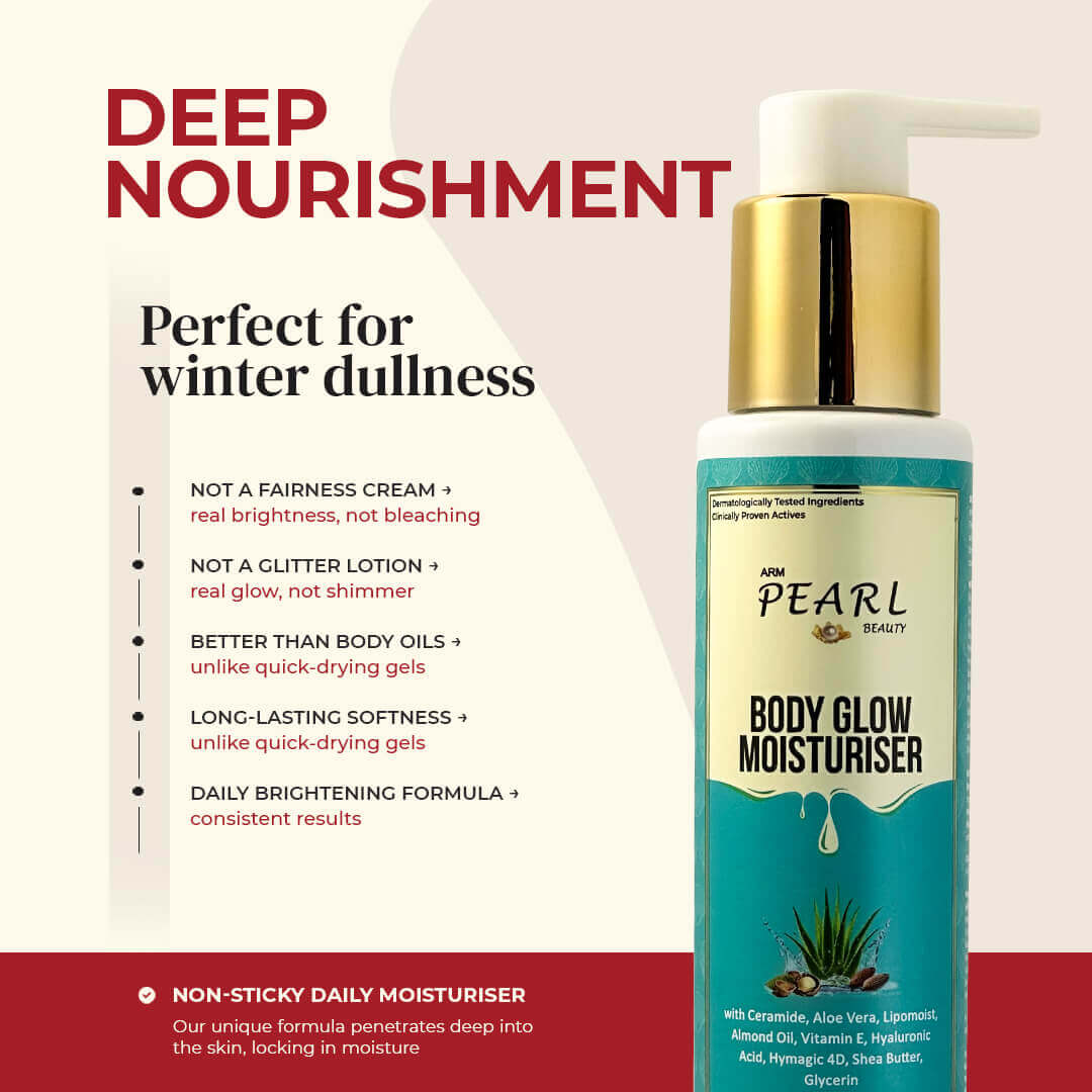 DEEP NOURISHMENT With ARM Pearl Body Glow Moisturizer