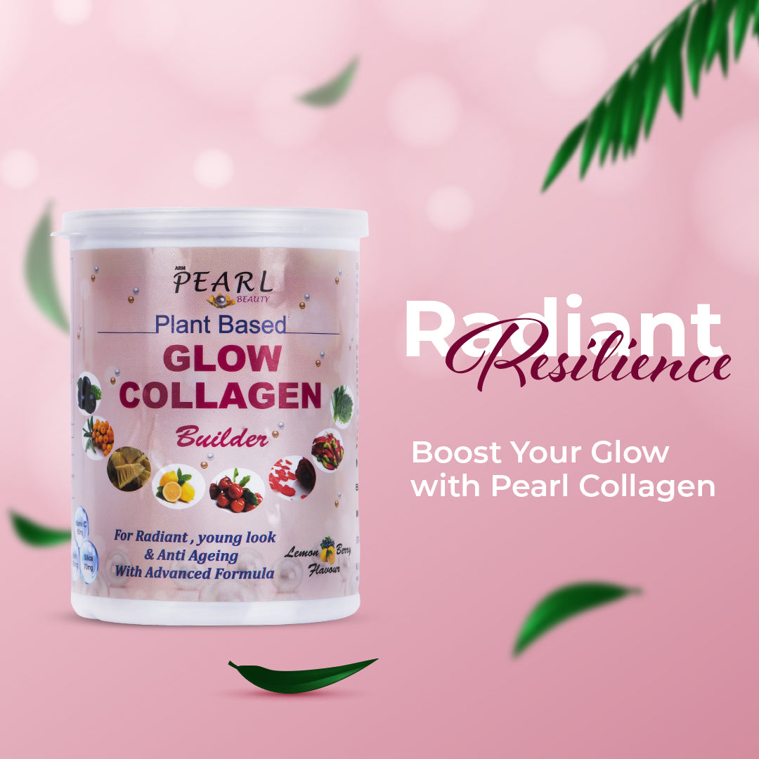 A. R. M Pearl Beauty Plant-Based Glow Collagen Builder for Rediant, Young Look Advanced Formula Supplement for women and men with Vitamin C for Anti-Ageing -250GM
