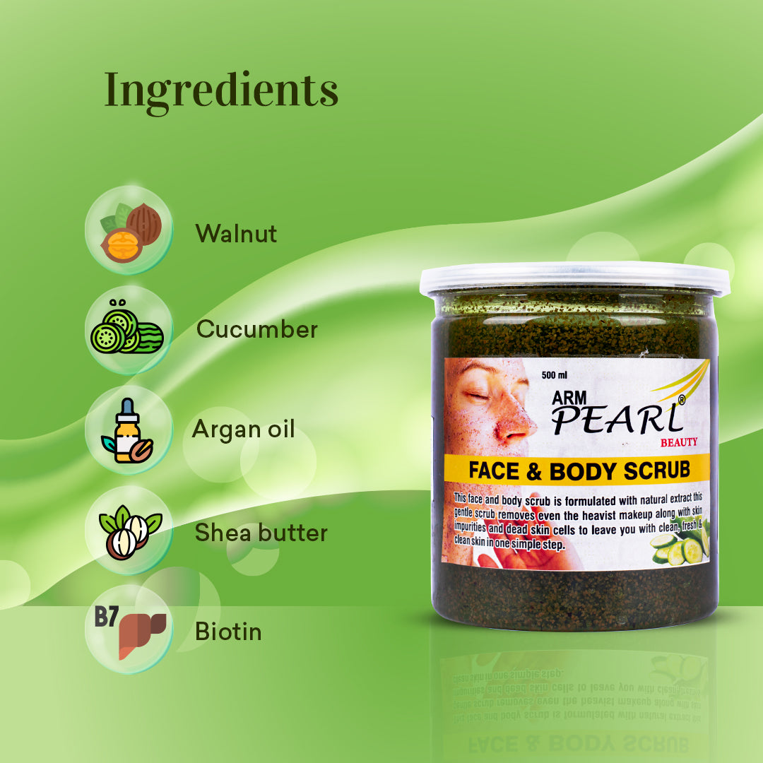 ARM Pearl Cucumber Face & Body Scrub Ingredients