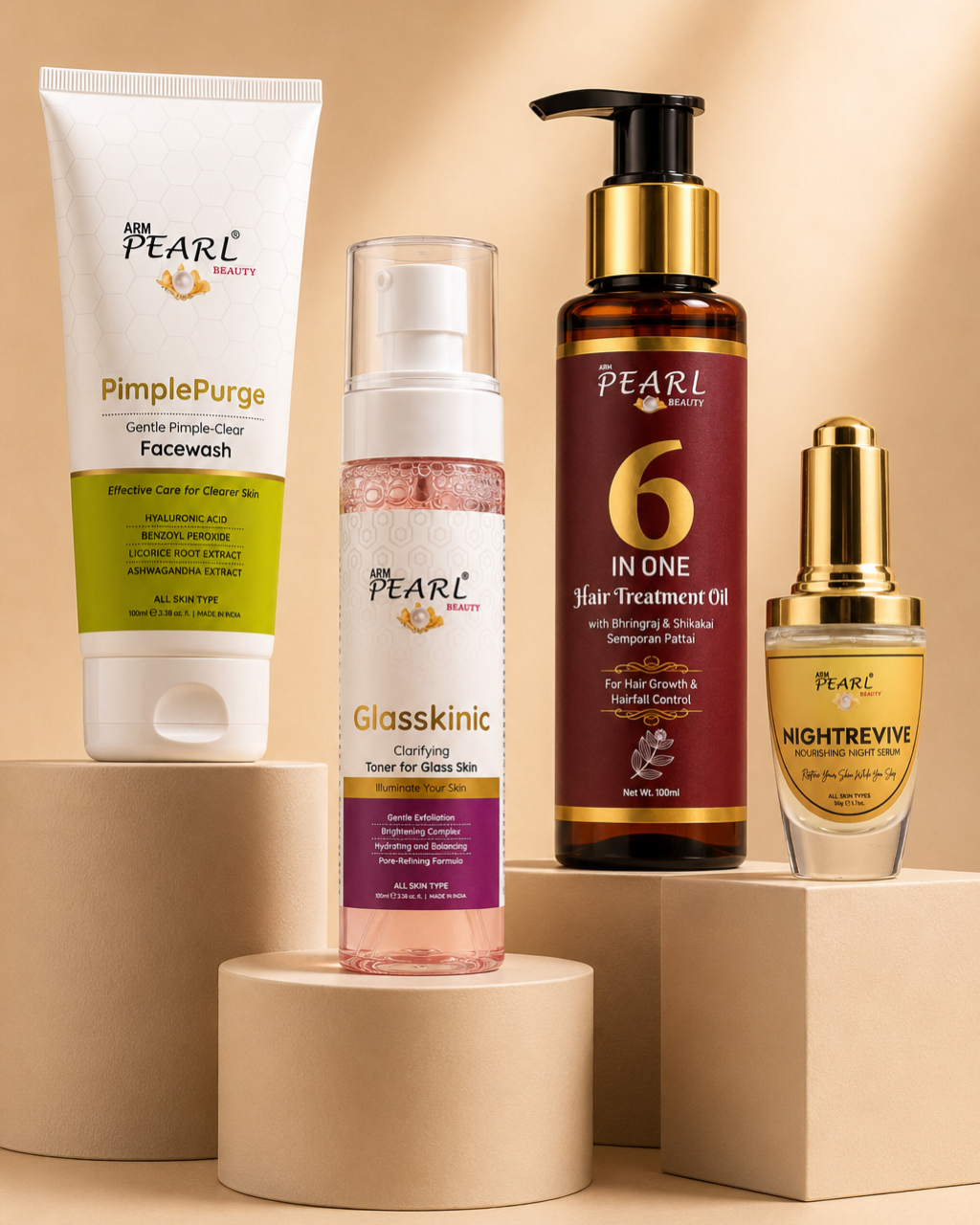 Glow & Grow Ritual Bundle | Clear Skin + Glass Skin + Hair Growth Combo