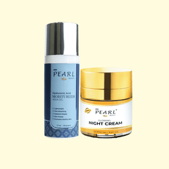 Improved Glowing Skin Night Cream And Hyaluronic Acid Moisturizer Combo