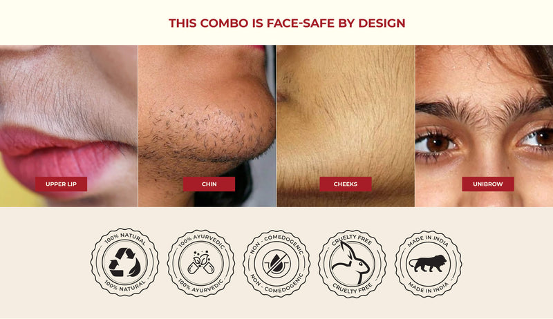 Advanced Unwanted Facial Hair Removal Powder & Oil Combo